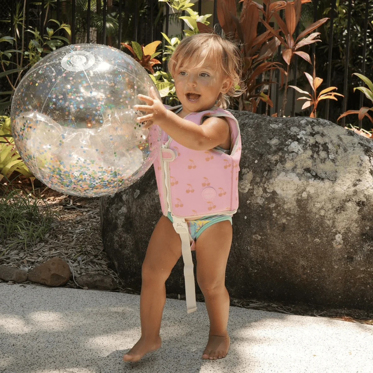 3D Inflatable Beach Ball - Cotton Candy Glitter - Image 3