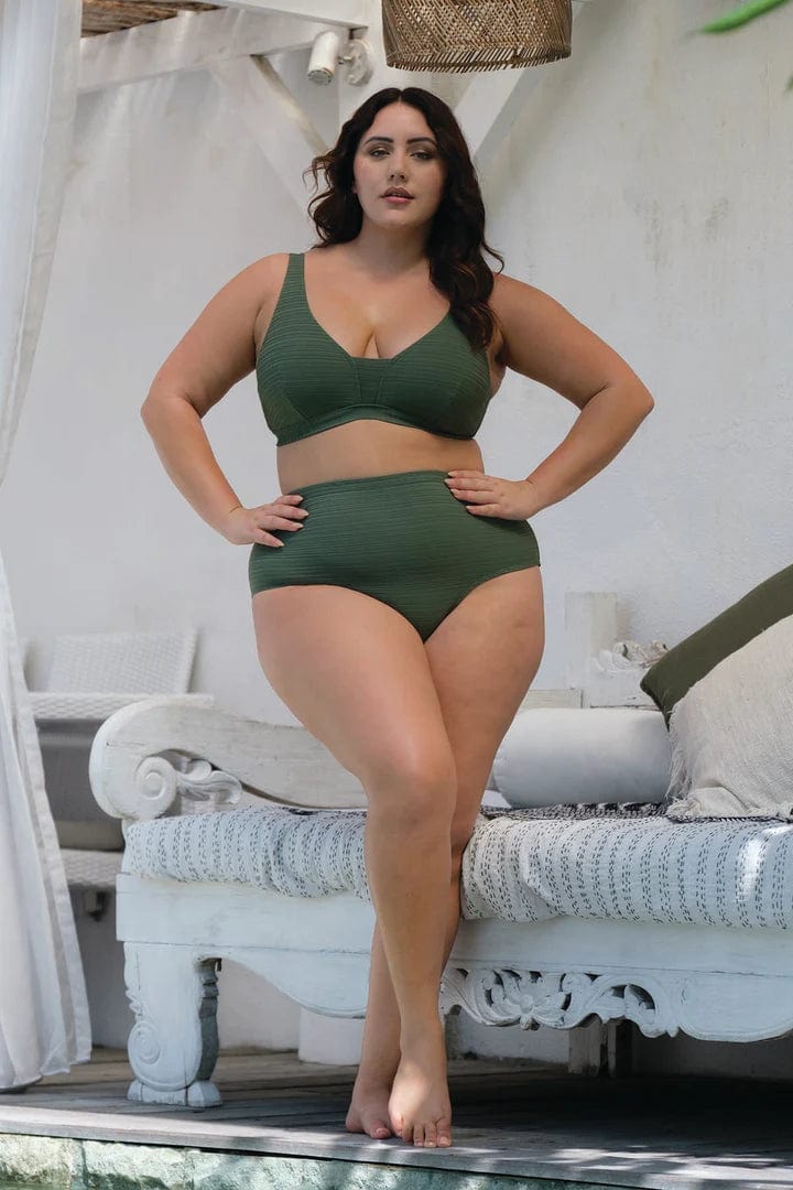 Artesands Aria Renoir High Waist Bikini Bottom - Olive - Image 3