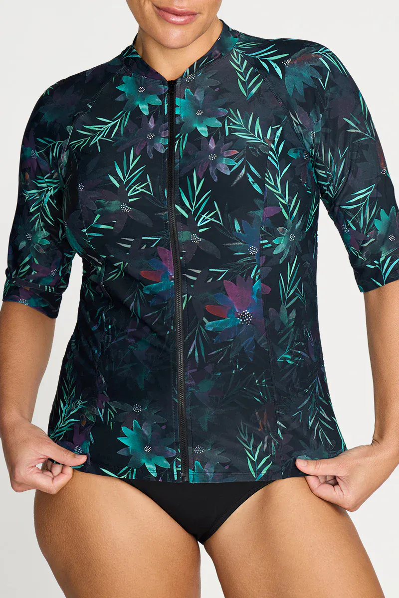 Artesands Lunafleur Surat Sunsafe Top Mid Sleeve - Navy - Image 2