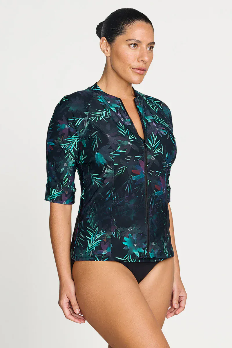 Artesands Lunafleur Surat Sunsafe Top Mid Sleeve - Navy - Image 3
