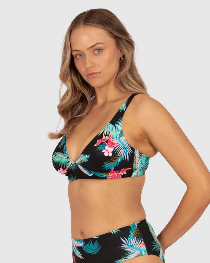 Baku Amalfi Long Line Bra & Mid Pant Bikini Set - Black - Image 2
