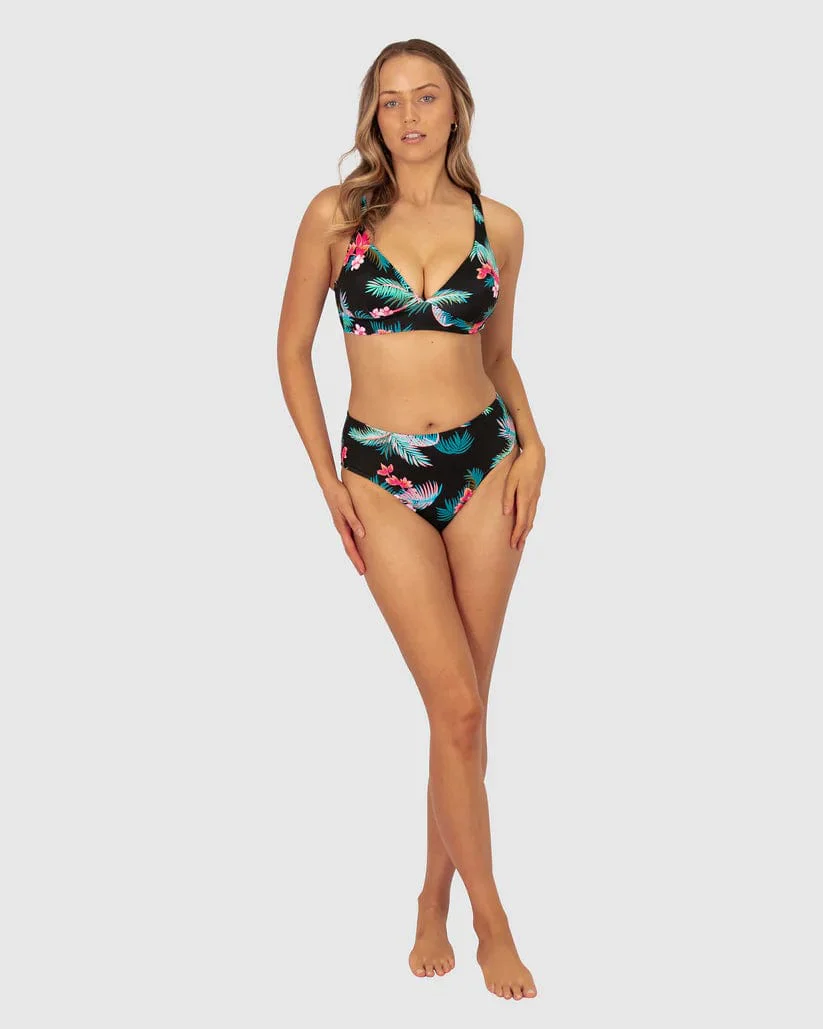 Baku Amalfi Long Line Bra & Mid Pant Bikini Set - Black - Image 3