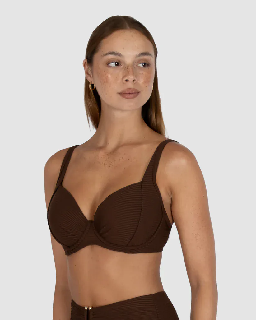 Baku Positano D/DD Balconette Bikini Bra Top - Mocha - Image 4