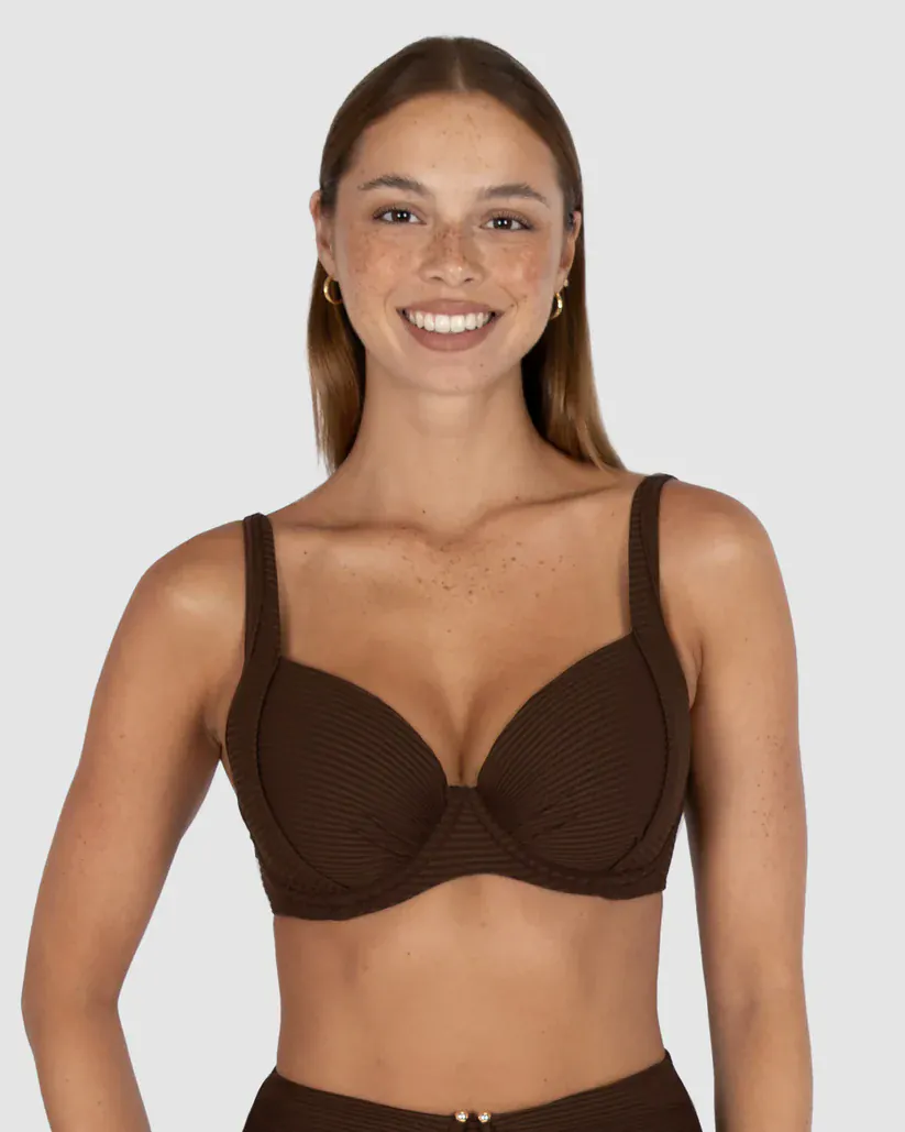 Baku Positano D/DD Balconette Bikini Bra Top - Mocha - Image 5