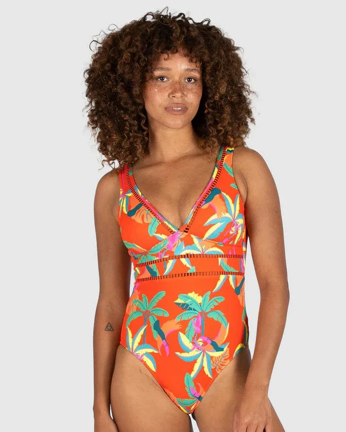 Baku Rio Grande Longline One Piece Swimsuit - Flame