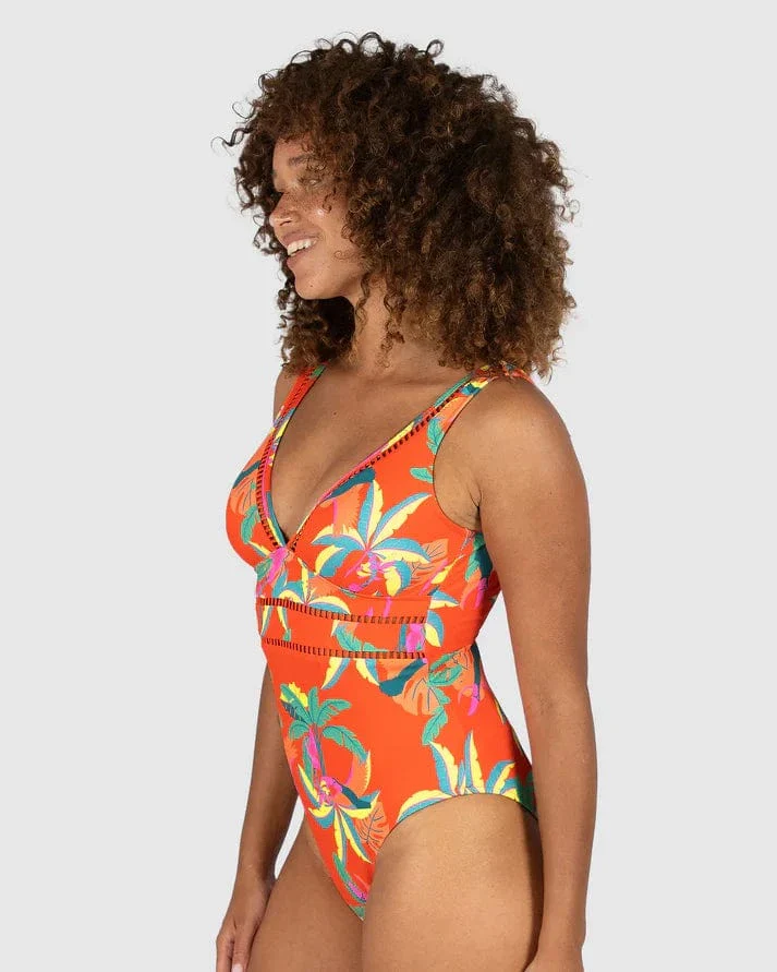 Baku Rio Grande Longline One Piece Swimsuit - Flame - Image 2