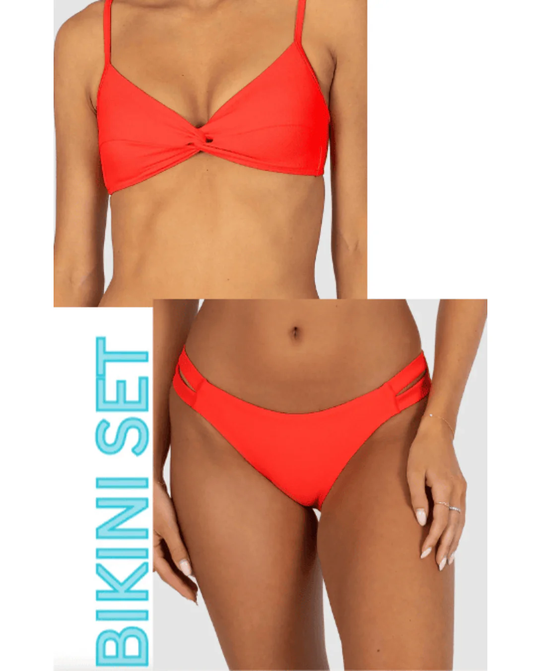 Baku Rococco Twist Bralette and Hipster Pant - Flame