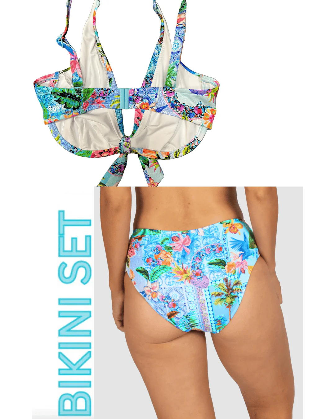 Baku Sardinia F Cup Triangle Bikini Bra Top & Sardinia Mid Pant - Ocean - Image 2