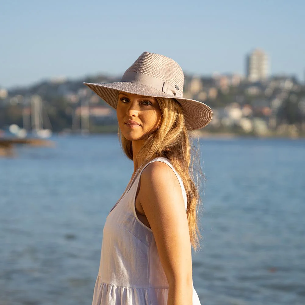 Before Dark Fiona Wide Brim Fedora - Sandstone