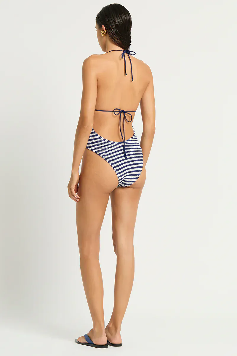 Bond Eye Dot Stripe Beaded Fowler One Piece - Navy / White - Image 3
