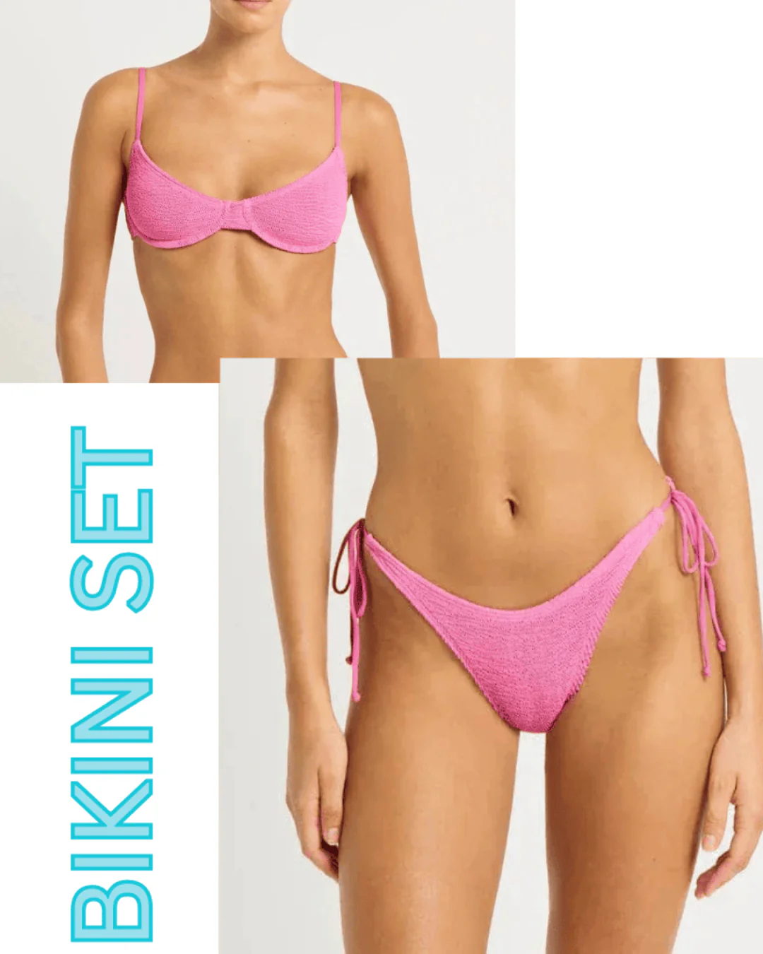 Bond Eye Gracie Balconette & Serenity Brief Bikini Set - Candy Pink Recycled