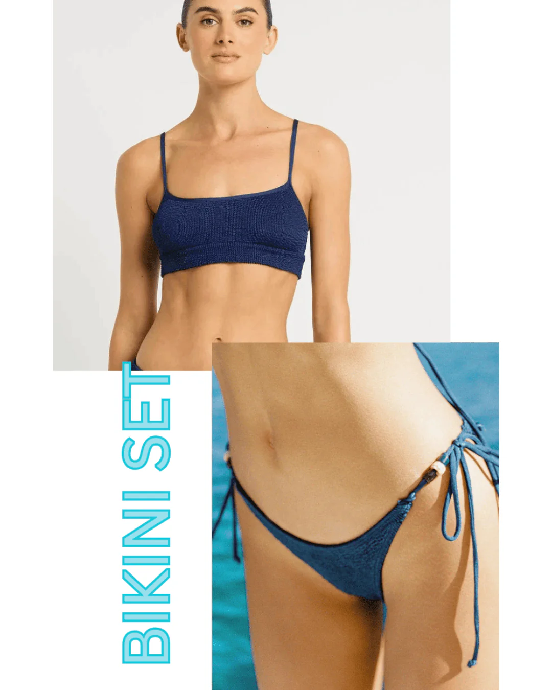 Bond Eye Strap Saint Top & Tie Side Vista Brief Bikini Set - Midnight Shimmer