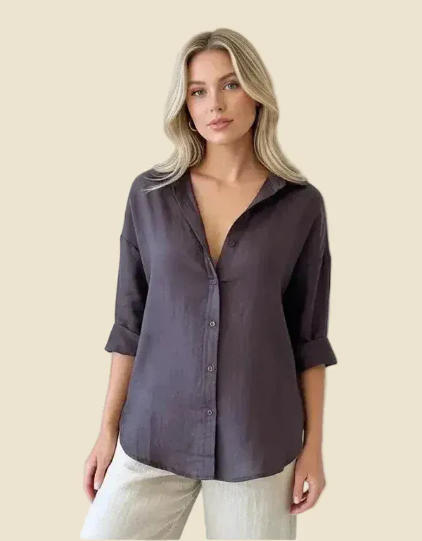Little Lies Linen Boyfriend Shirt