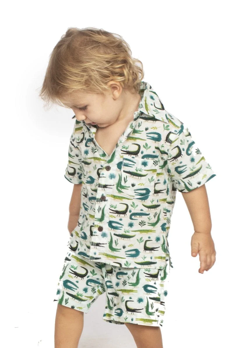 Boys Cotton Shorts - Crocodiles