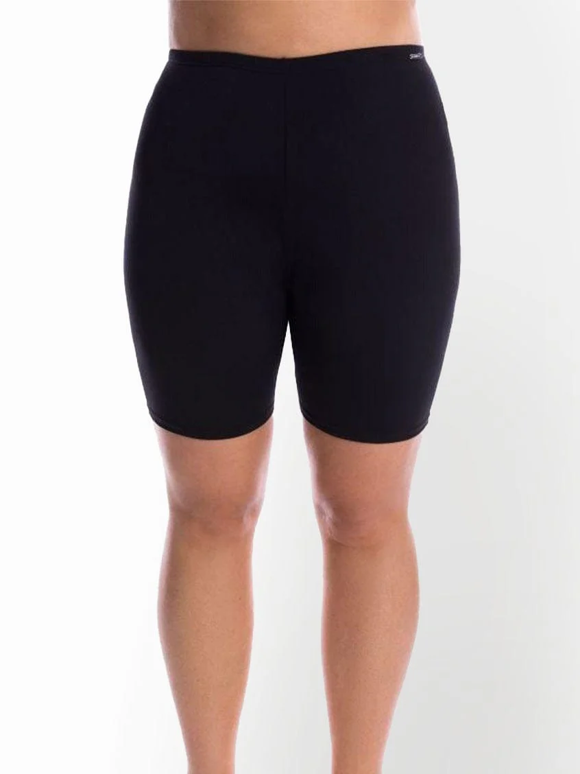 Capriosca Chlorine Resistant Black Bike Tight Swim Shorts - Image 3