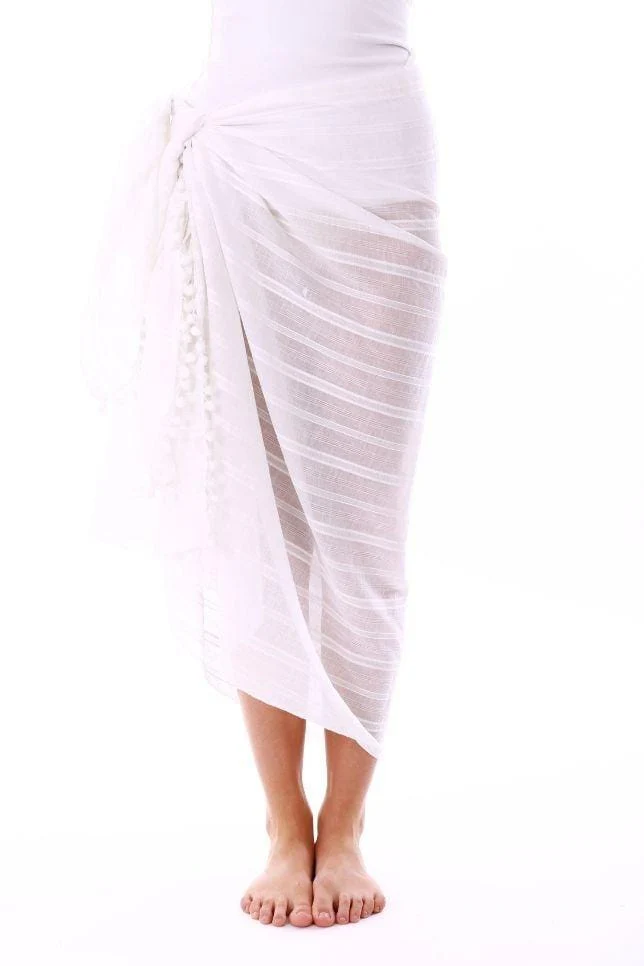 Capriosca Cotton Pom Pom Sarong - Image 2