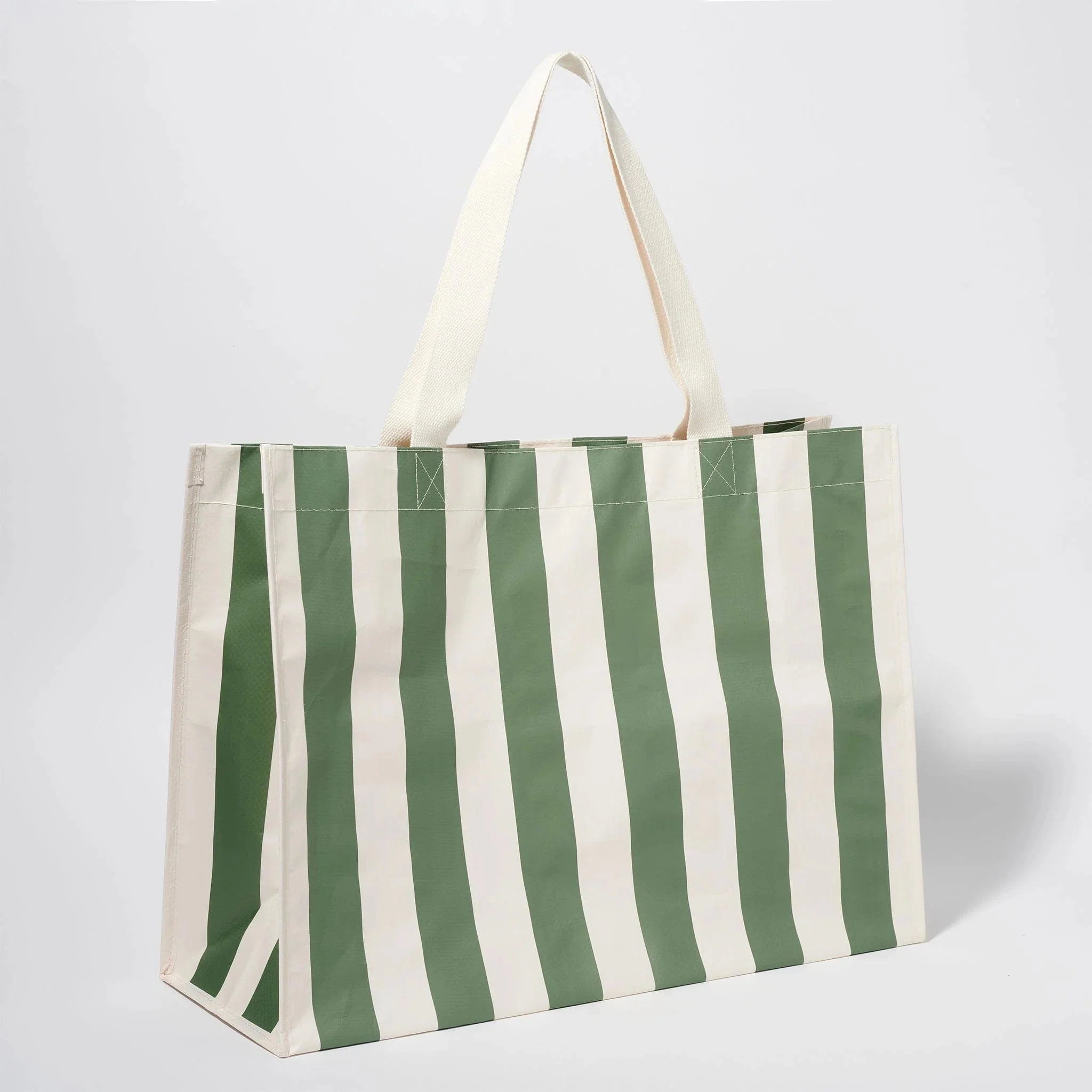 Carryall Beach Bag - The Vacay Olive Stripe - Image 6
