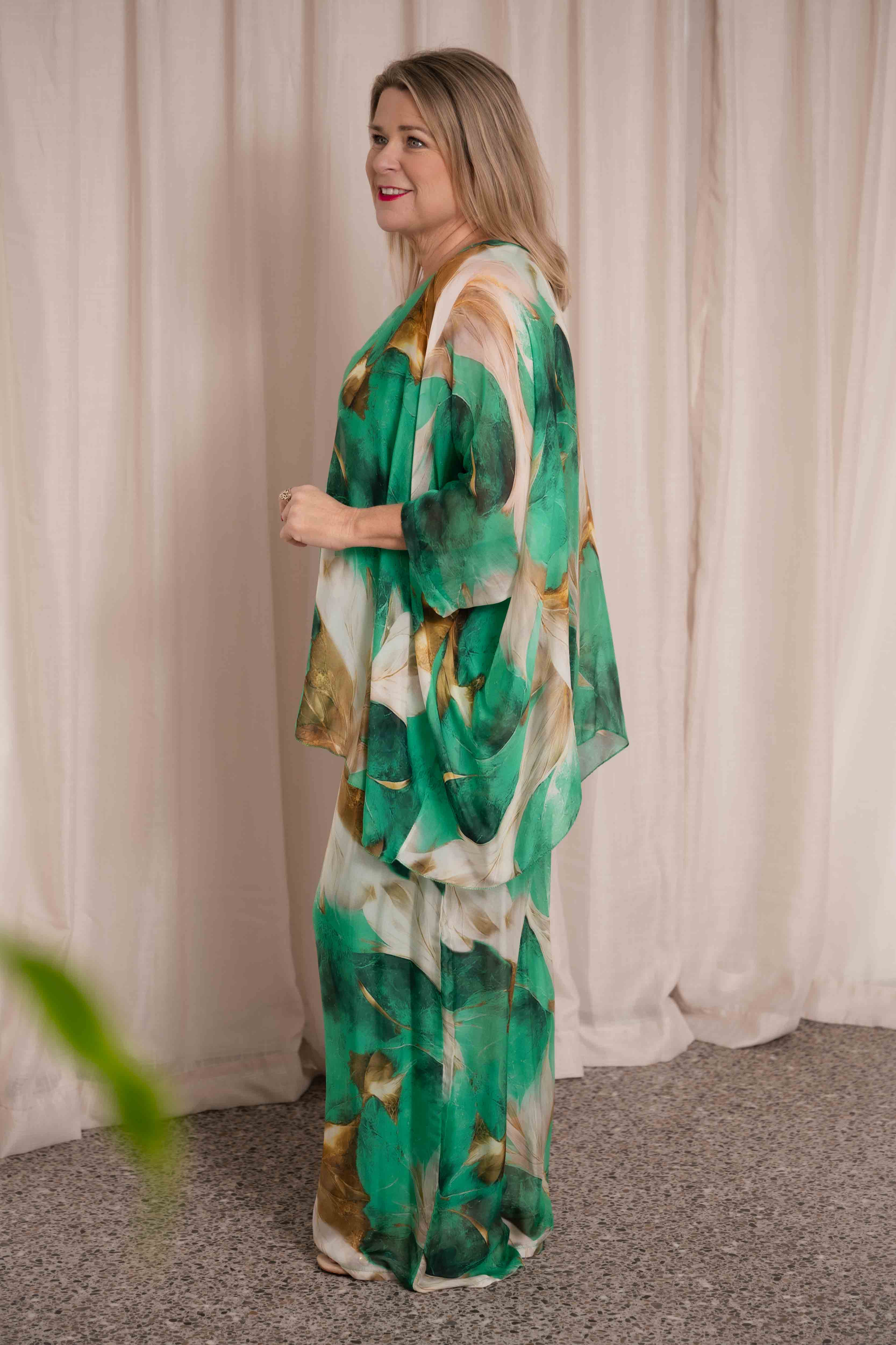 Donna Donna Savannah Silk Top - Gucci Green - Image 3