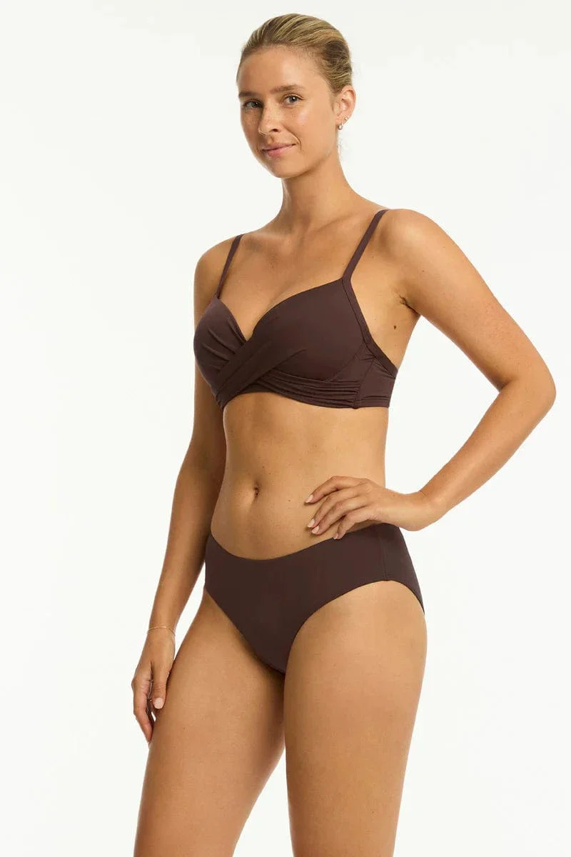 Sea Level Essentials Edit Mid Bikini Pant - Cocoa - Image 2