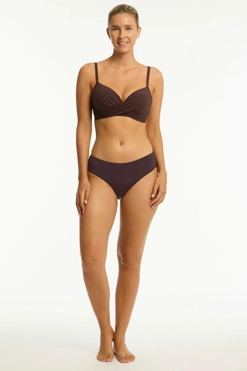Sea Level Essentials Edit Mid Bikini Pant - Cocoa - Image 5