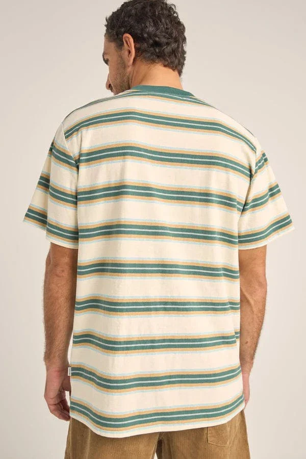 Rhythm Everyday Stripe SS T-Shirt - Vintage Green - Image 3