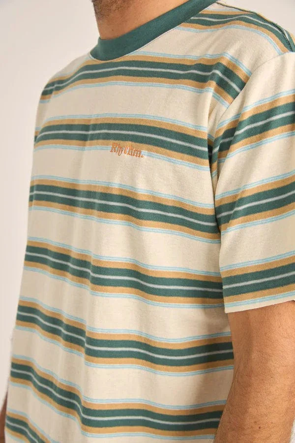 Rhythm Everyday Stripe SS T-Shirt - Vintage Green - Image 4