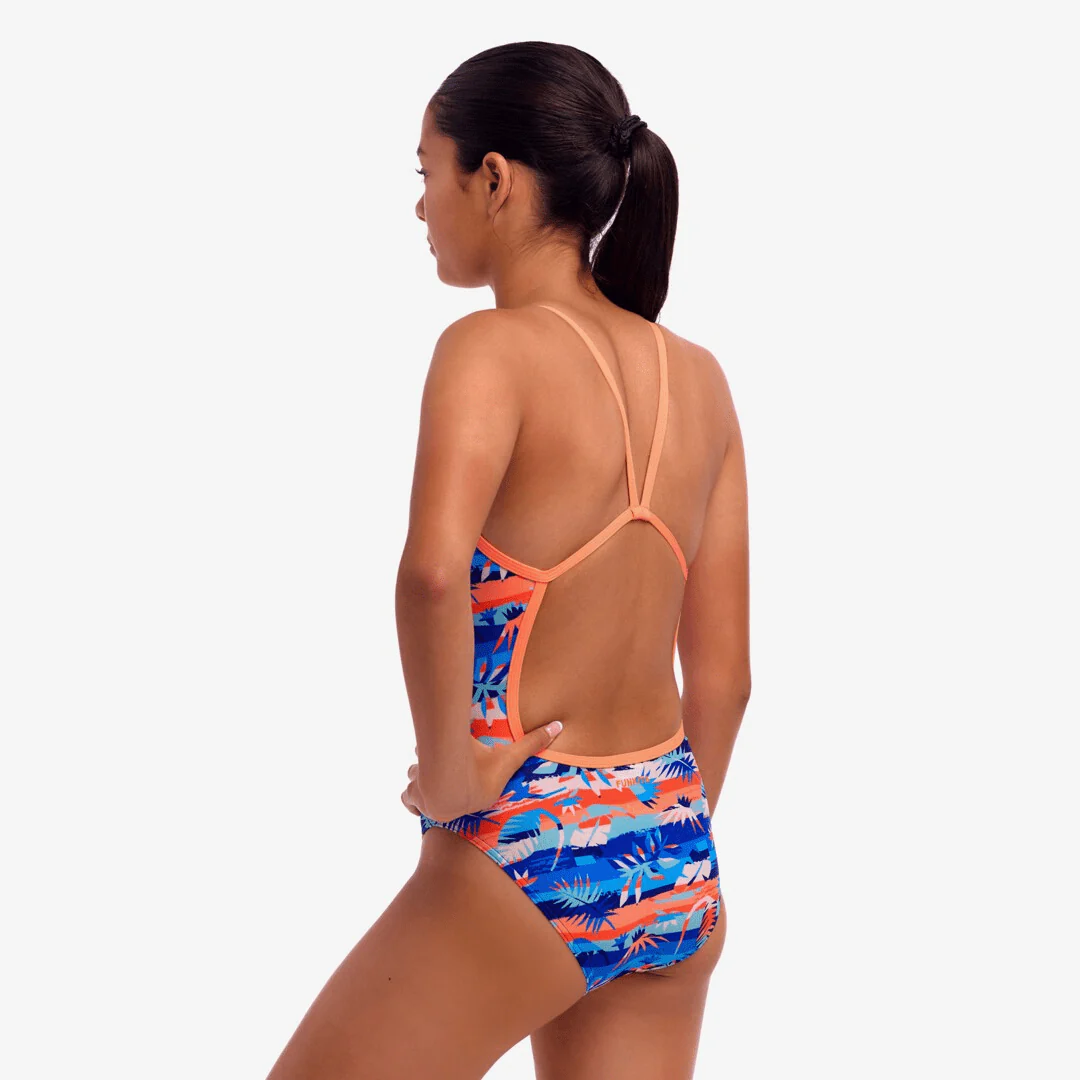 Funkita Girl's Single Strap One Piece - Forever Fossil - Image 2