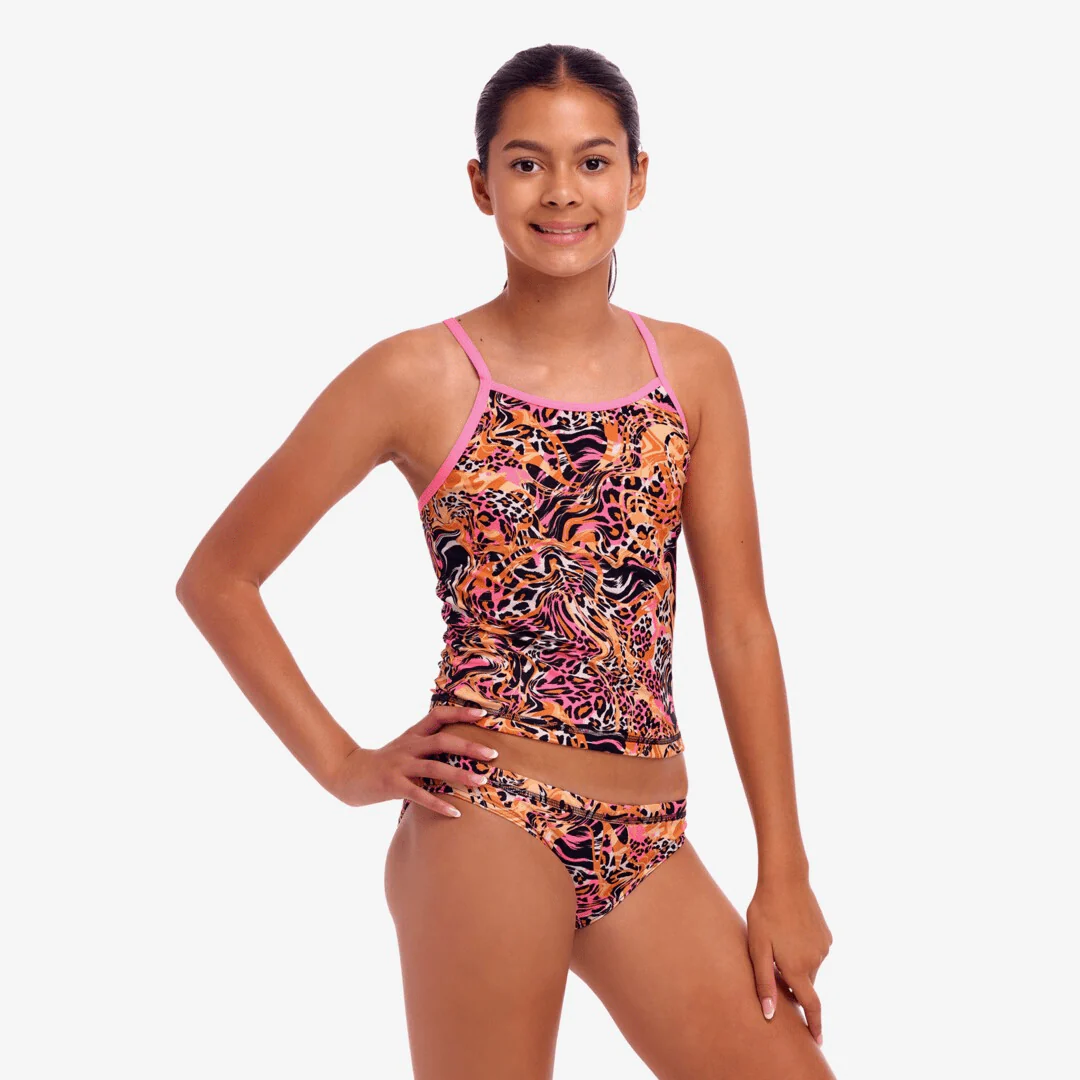 Funkita Girl's Swim Steady Tankini & Brief - Tipsy Tiger