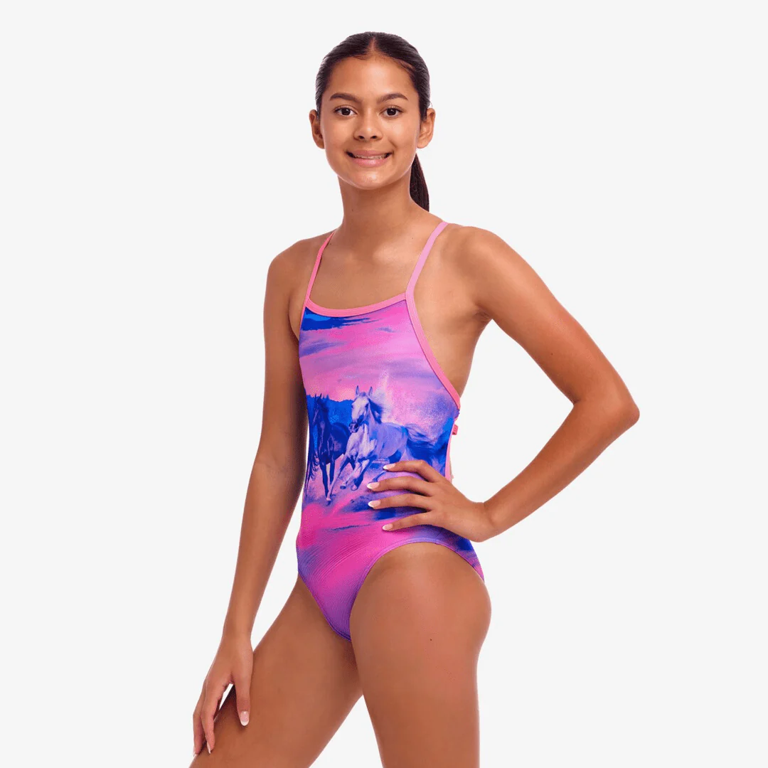 Funkita Girl's Tie Me Tight One Piece - Ride Time