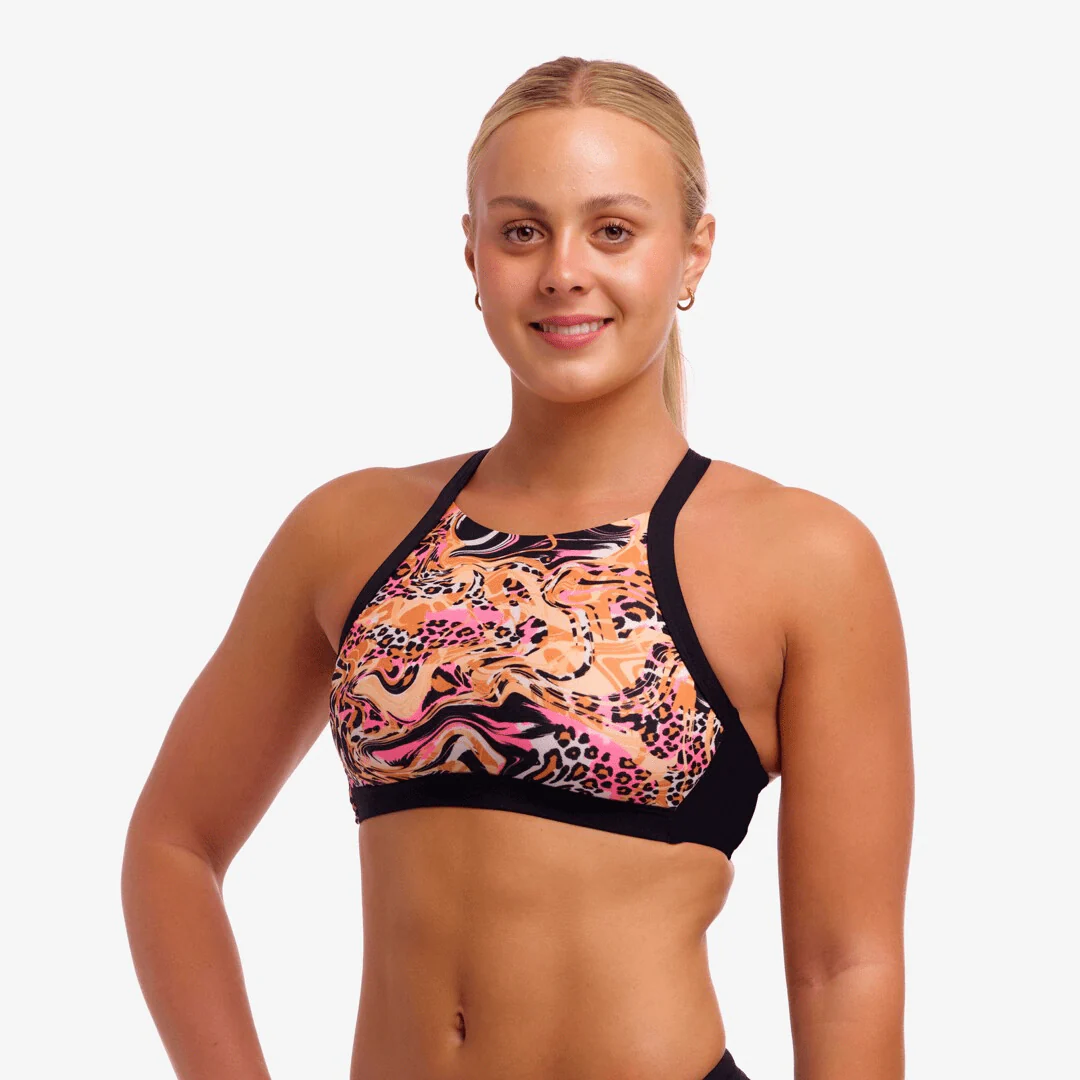 Funkita Ladies Hi Light Swim Top - Tipsy Tiger