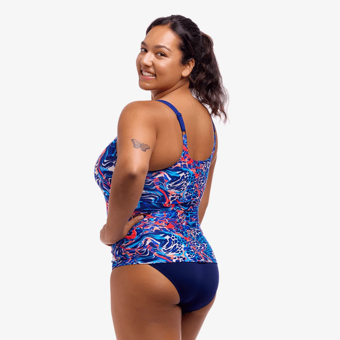 Funkita Ladies Scoop Neck Tankini Top- Mad Cat - Image 2