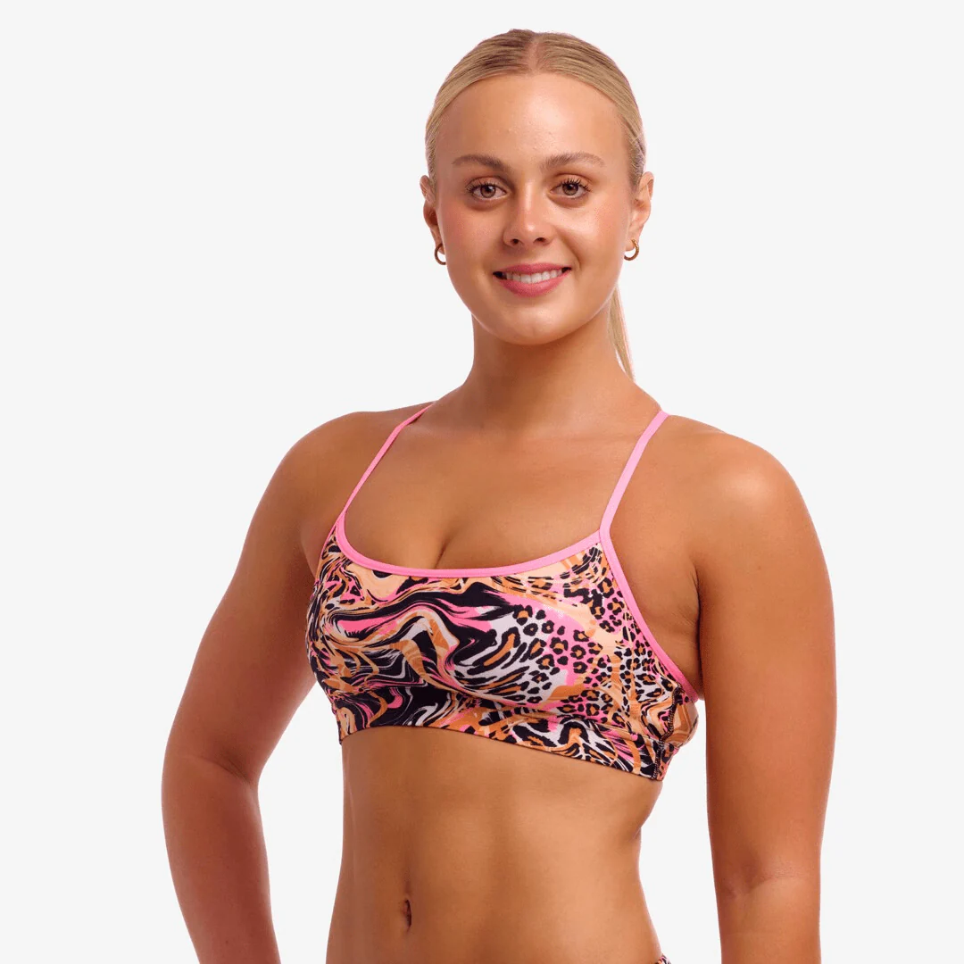 Funkita Ladies Swim Crop Top - Tipsy Tiger