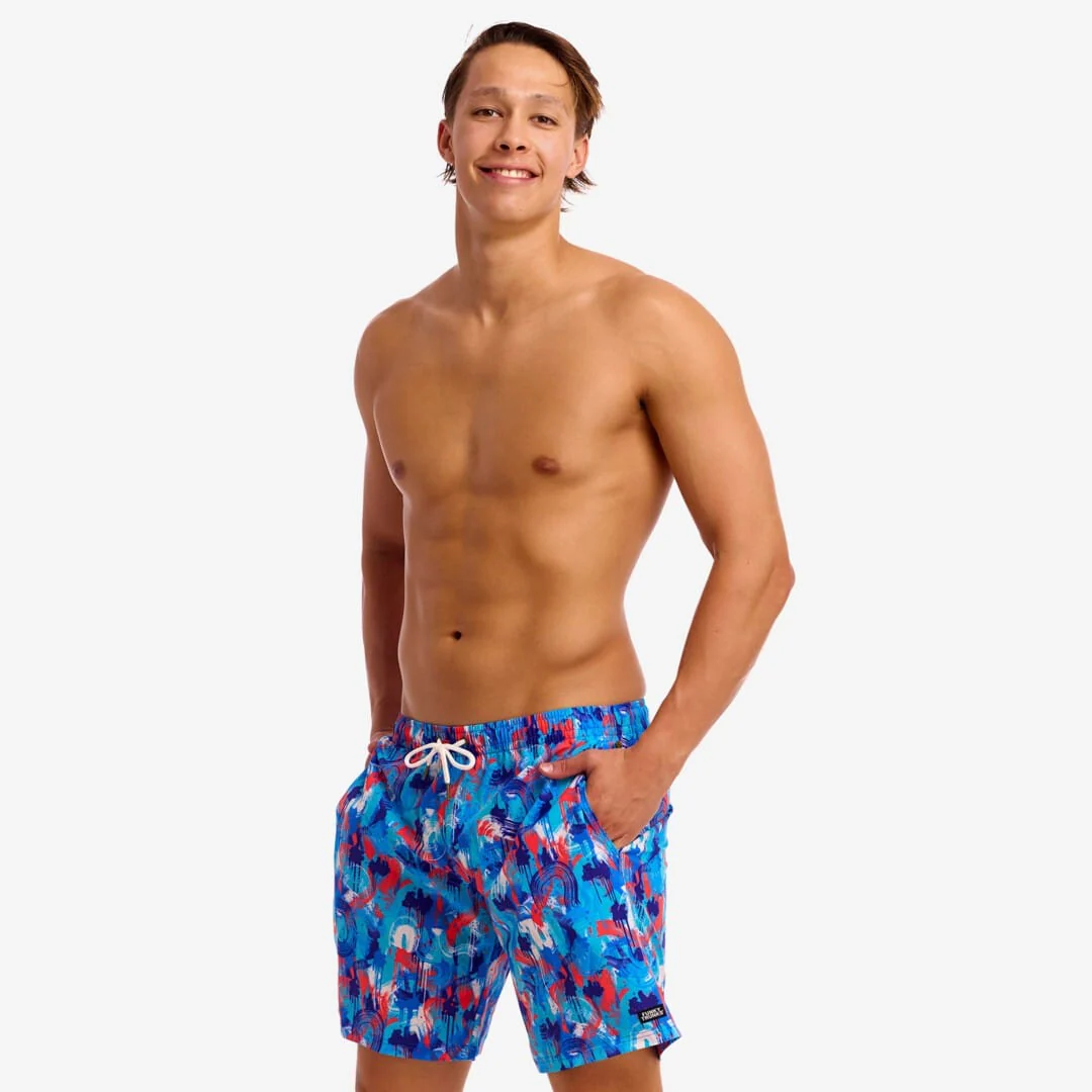 Funky Trunks Men's Long Johnny Short - Messy Messy Messy