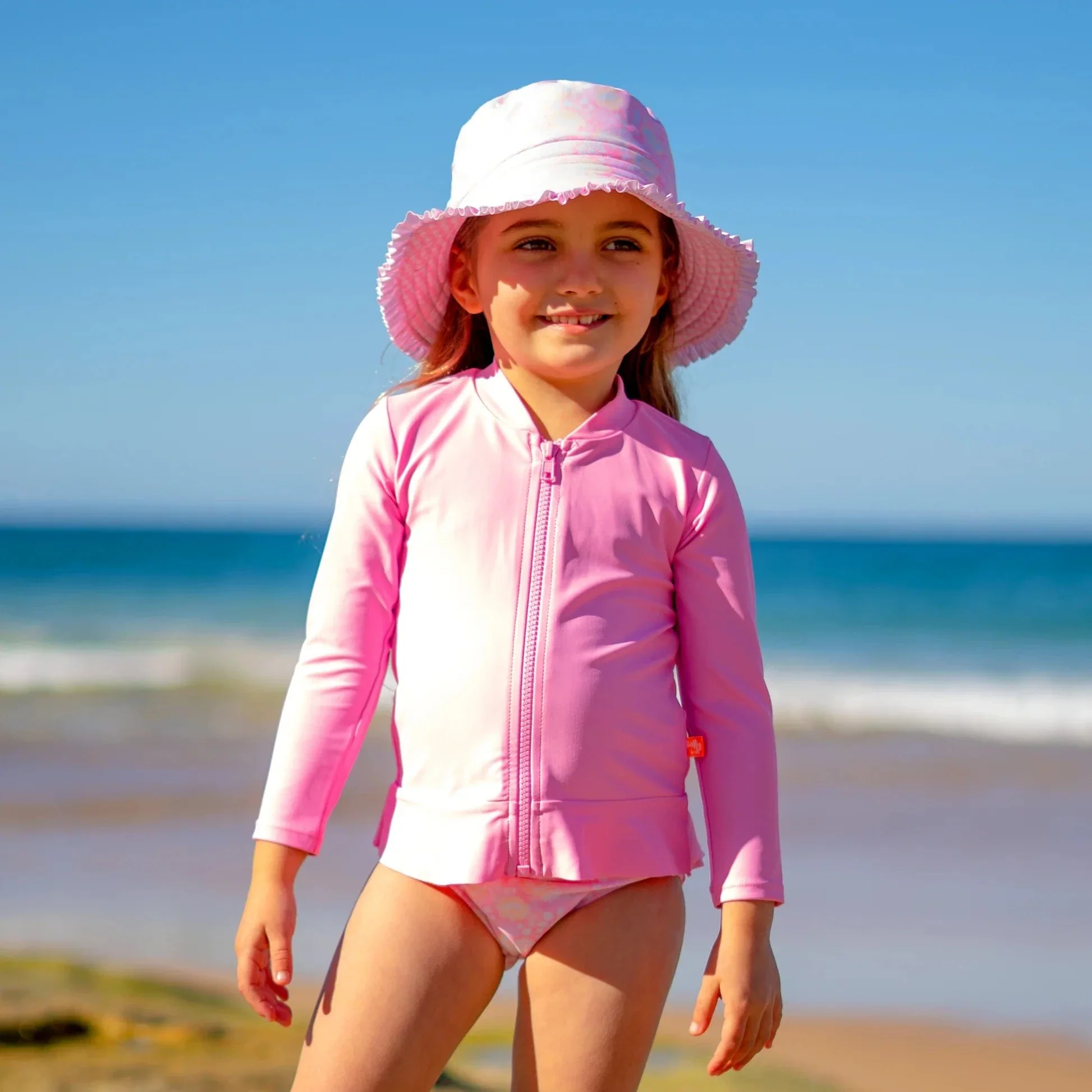 Girls Miss Salty Long Sleeve Rashvest - Candy Pink - Image 2