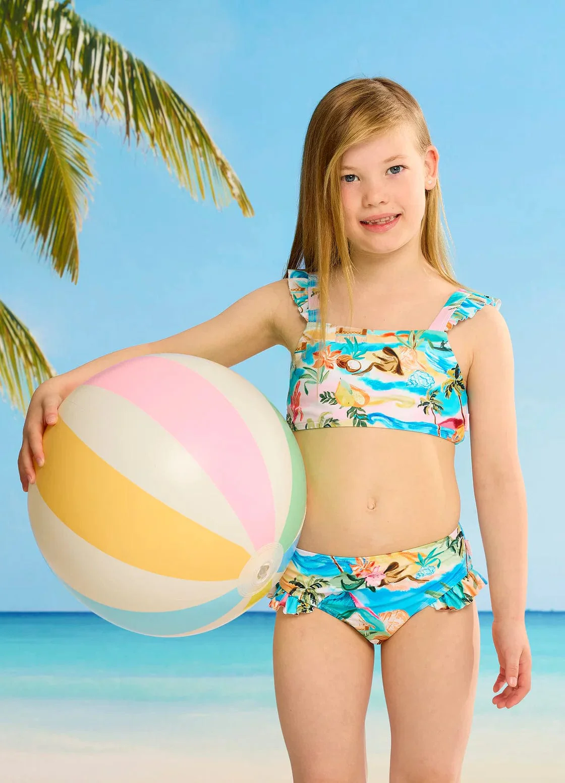 Girls South Pacific Frill Bikini - South Pacific