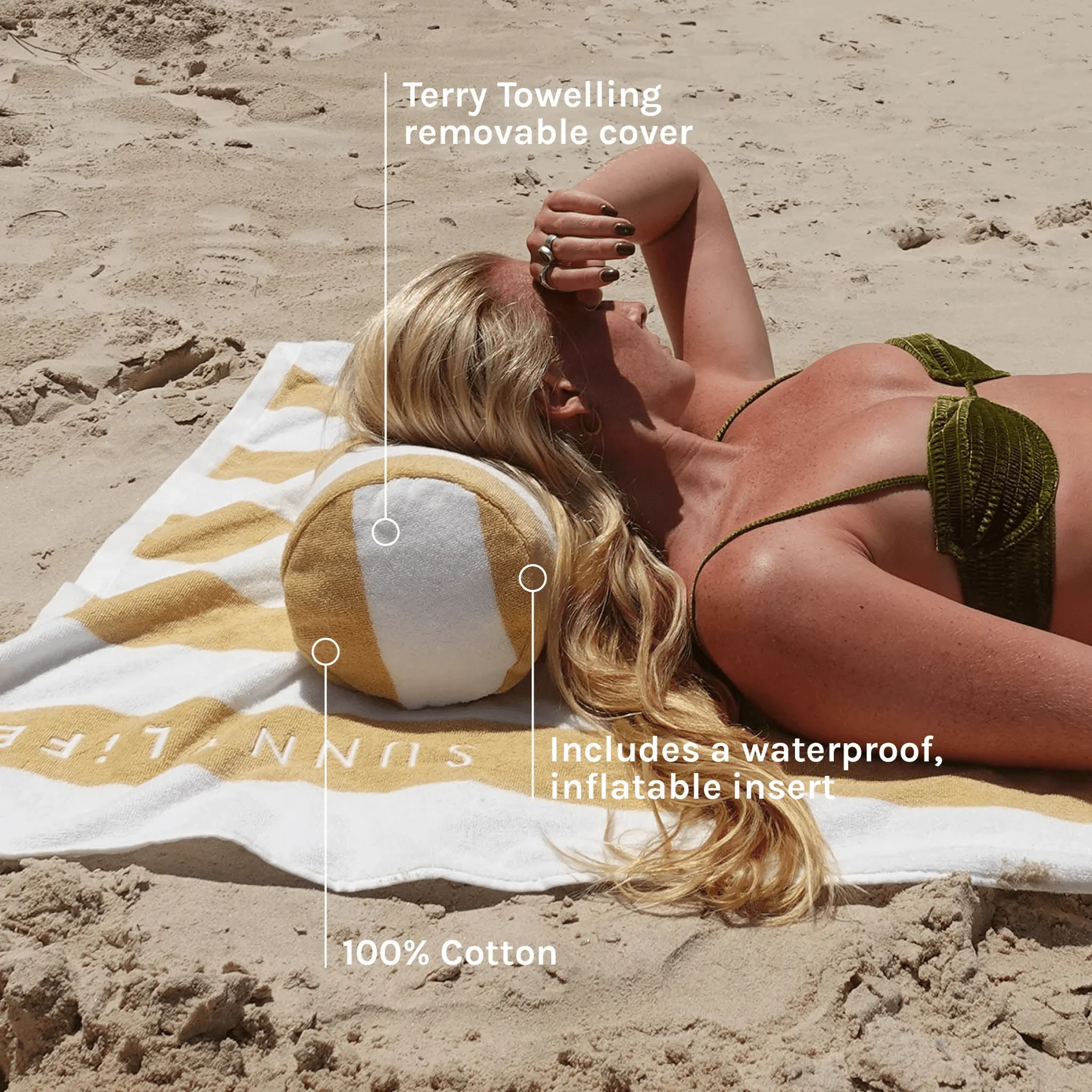 Inflatable Beach Pillow - Butternut - Image 2