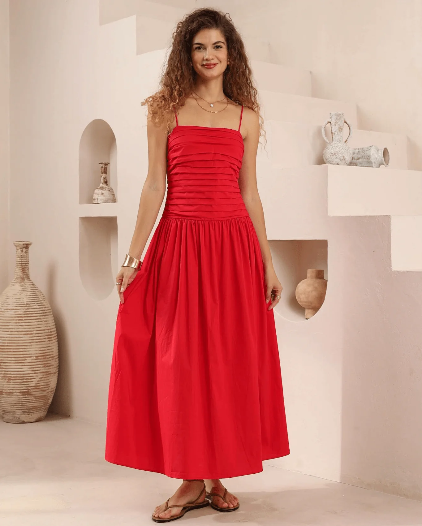 Iris Maxi Red Bandeau Dress