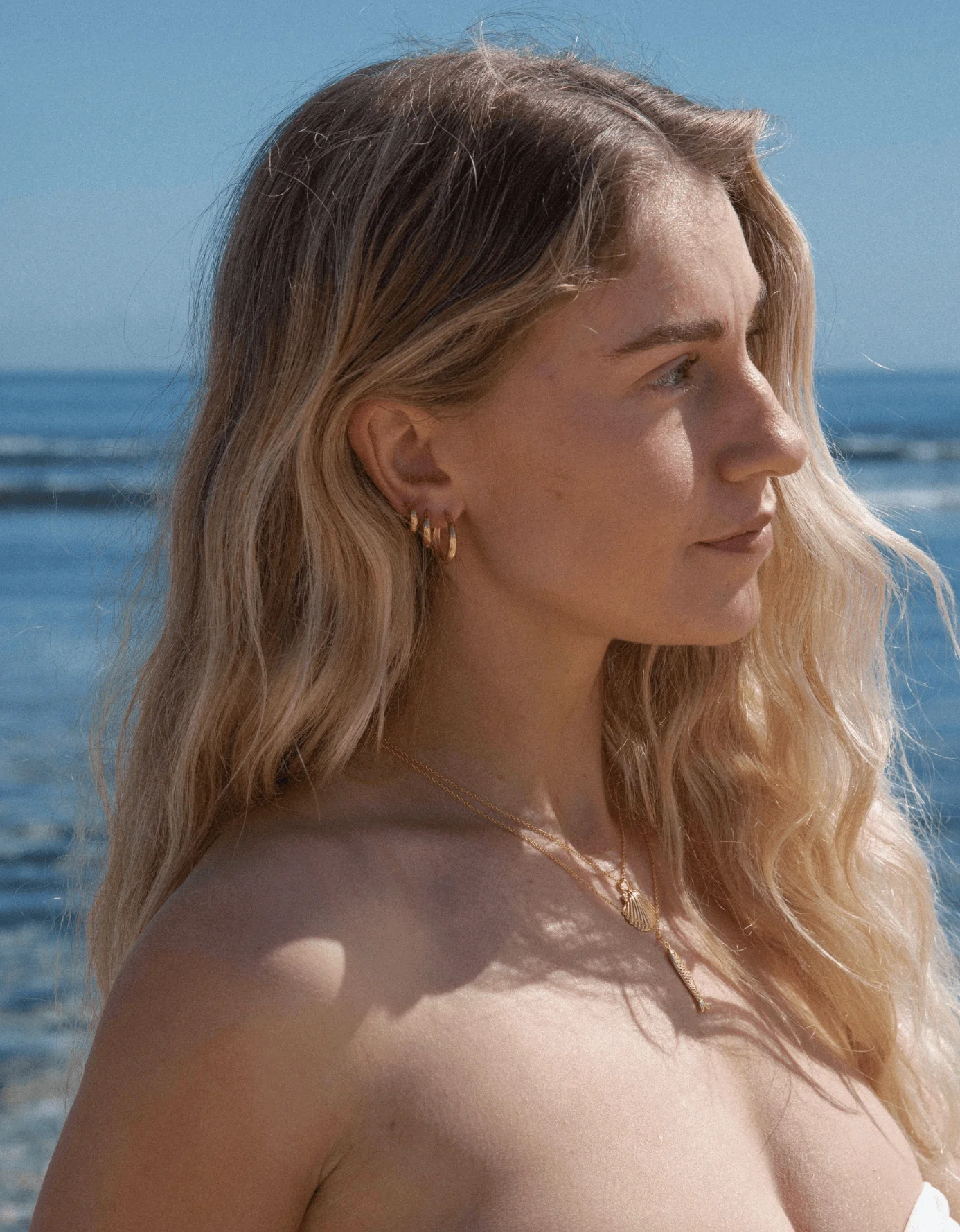 Island Glow Large Hoops - Gold