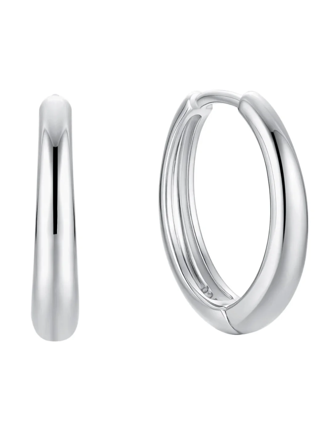 Island Glow Large Hoops - Silver - Image 2