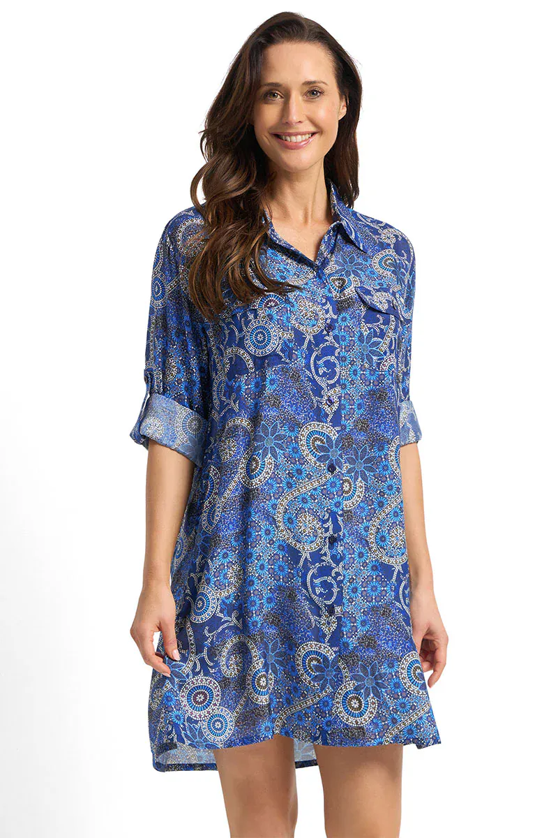 Jantzen Desert Button Through Shirt - Navy