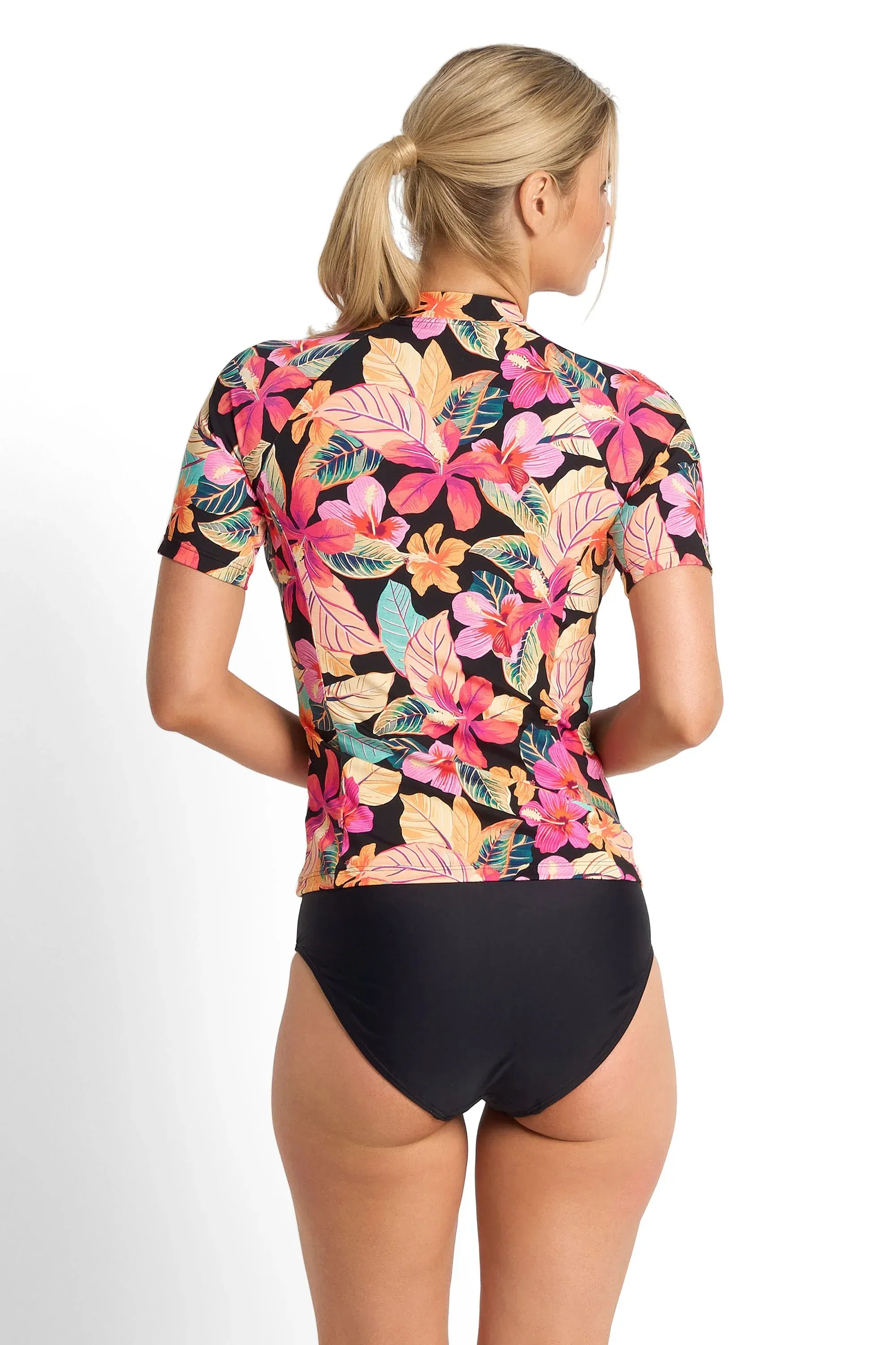 Jantzen Phuket Short Sleeve Mastectomy Rashie - Aqua - Image 2