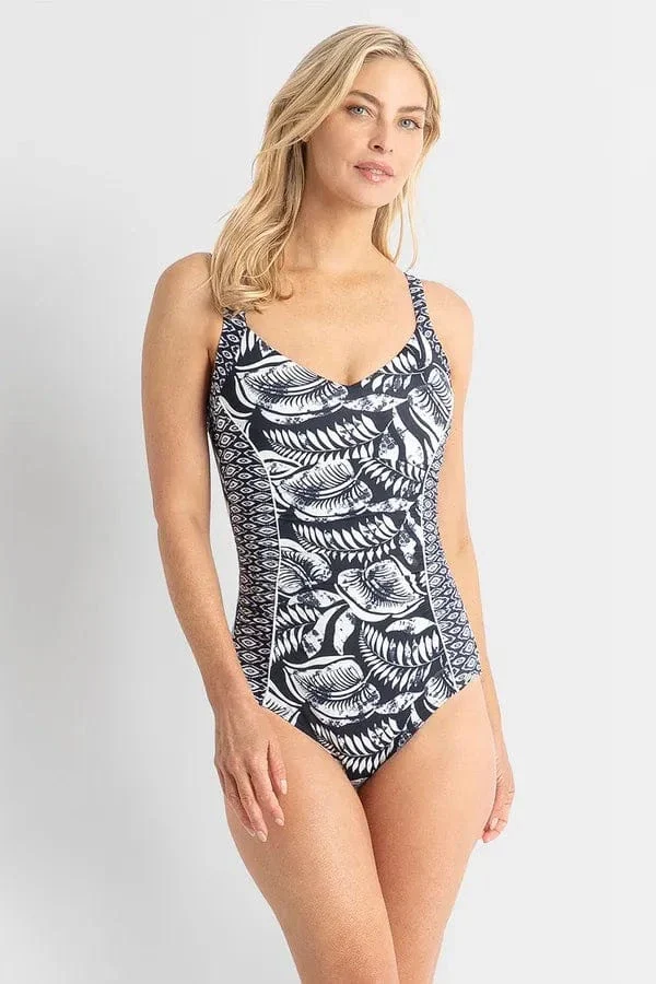 Jantzen Waterloo E-F Ruched Front One Piece - Navy