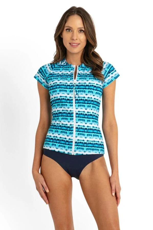 Sunseeker Jasmine Short Sleeve Rash Vest - Blue