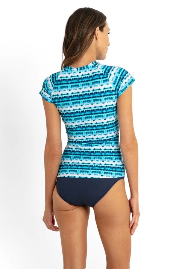 Sunseeker Jasmine Short Sleeve Rash Vest - Blue - Image 2