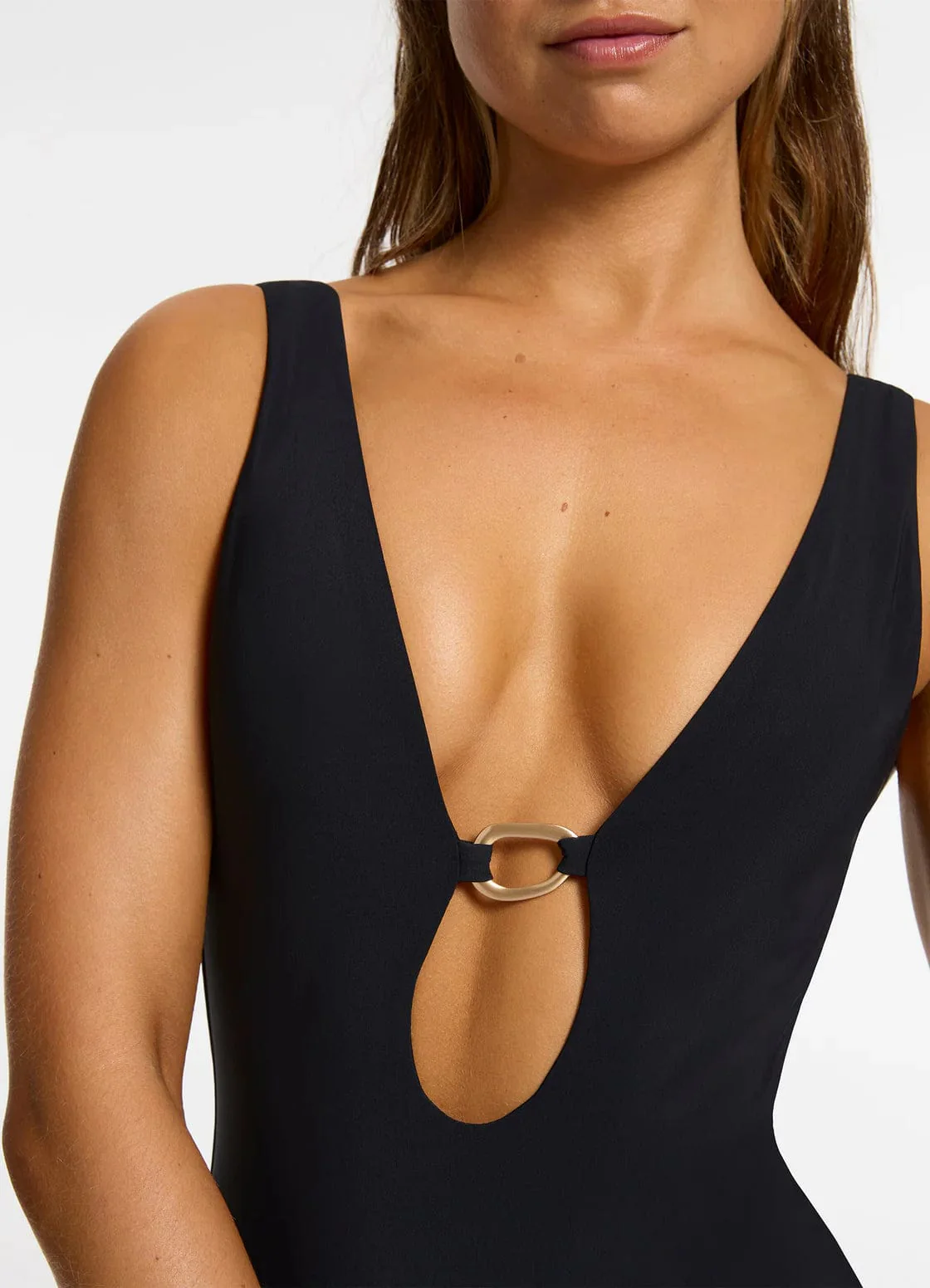 Jets Jetset Lien Plunge One Piece - Black - Image 3