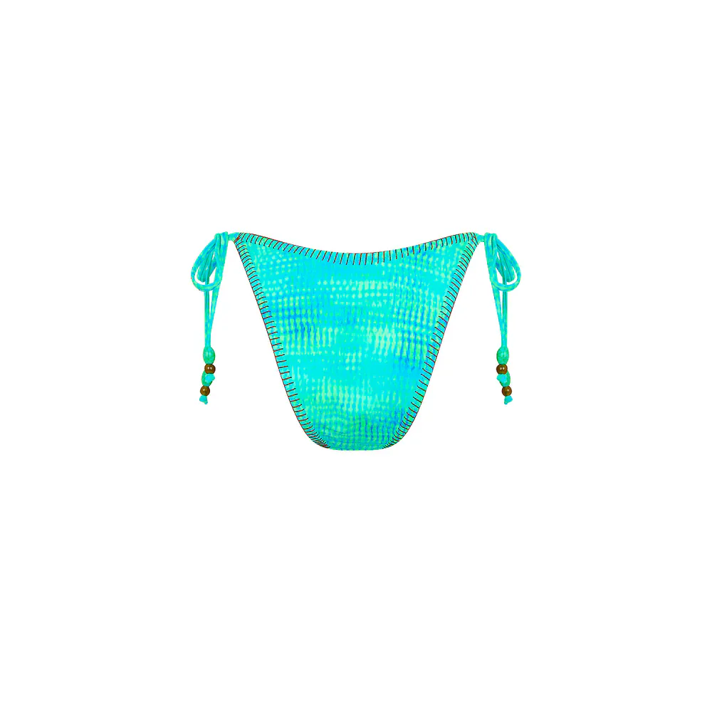 Kulani Kinis Lace Stitch Ring Tie Bikini Bottom - Summer Seas - Image 6