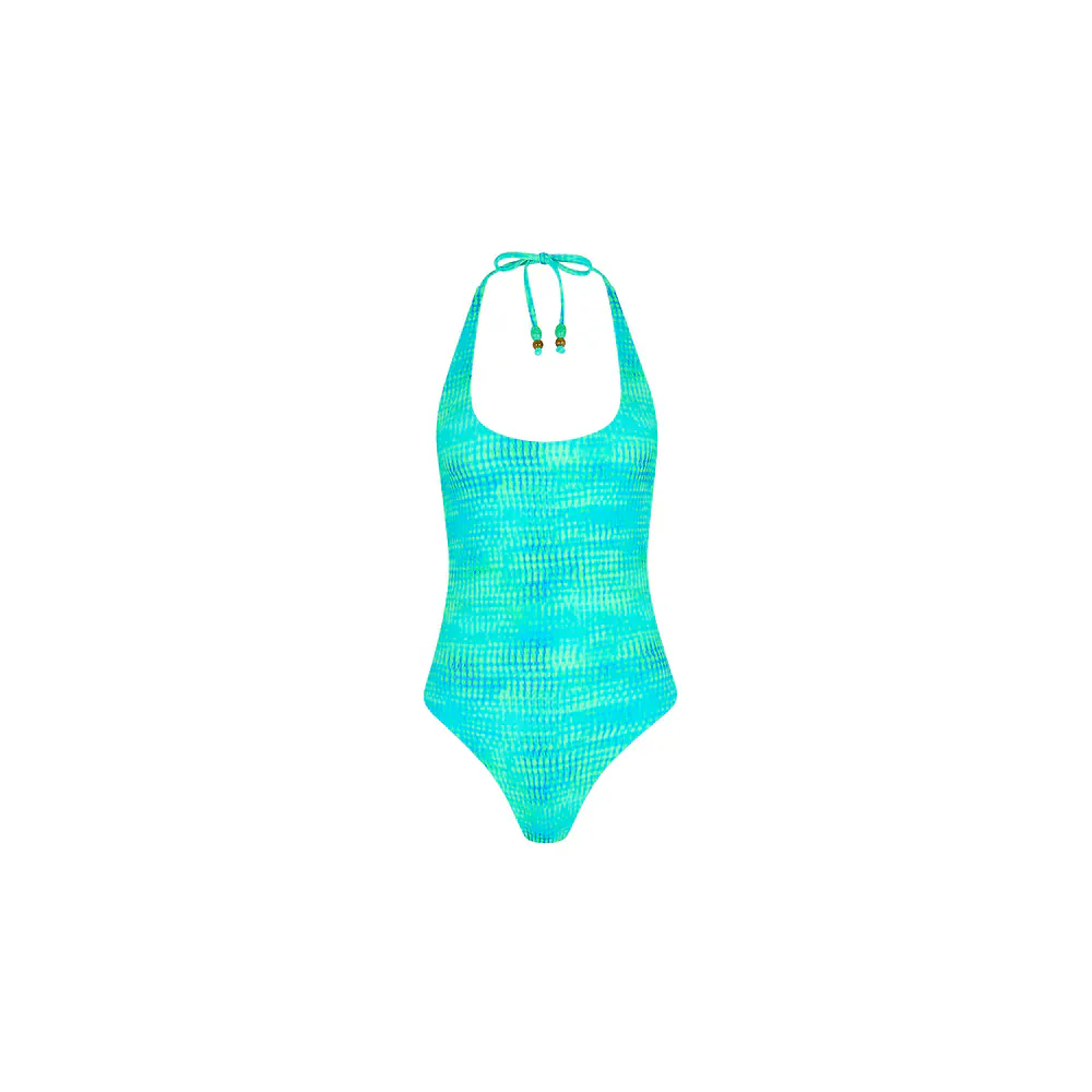 Kulani Kinis Scoop Halter Cheeky One Piece - Summer Seas - Image 4