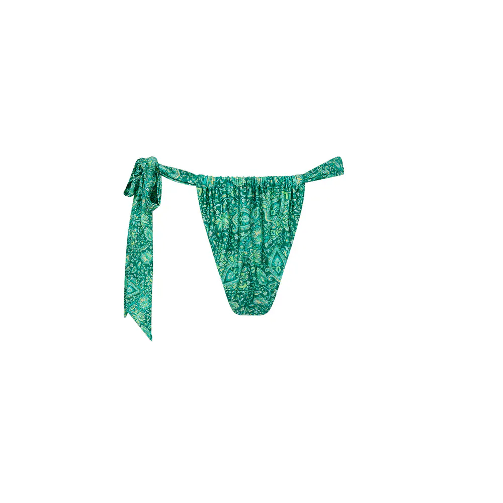 Kulani Kinis Emerald Aura Soft Tie Ruched Thong Bikini Bottom - Image 5