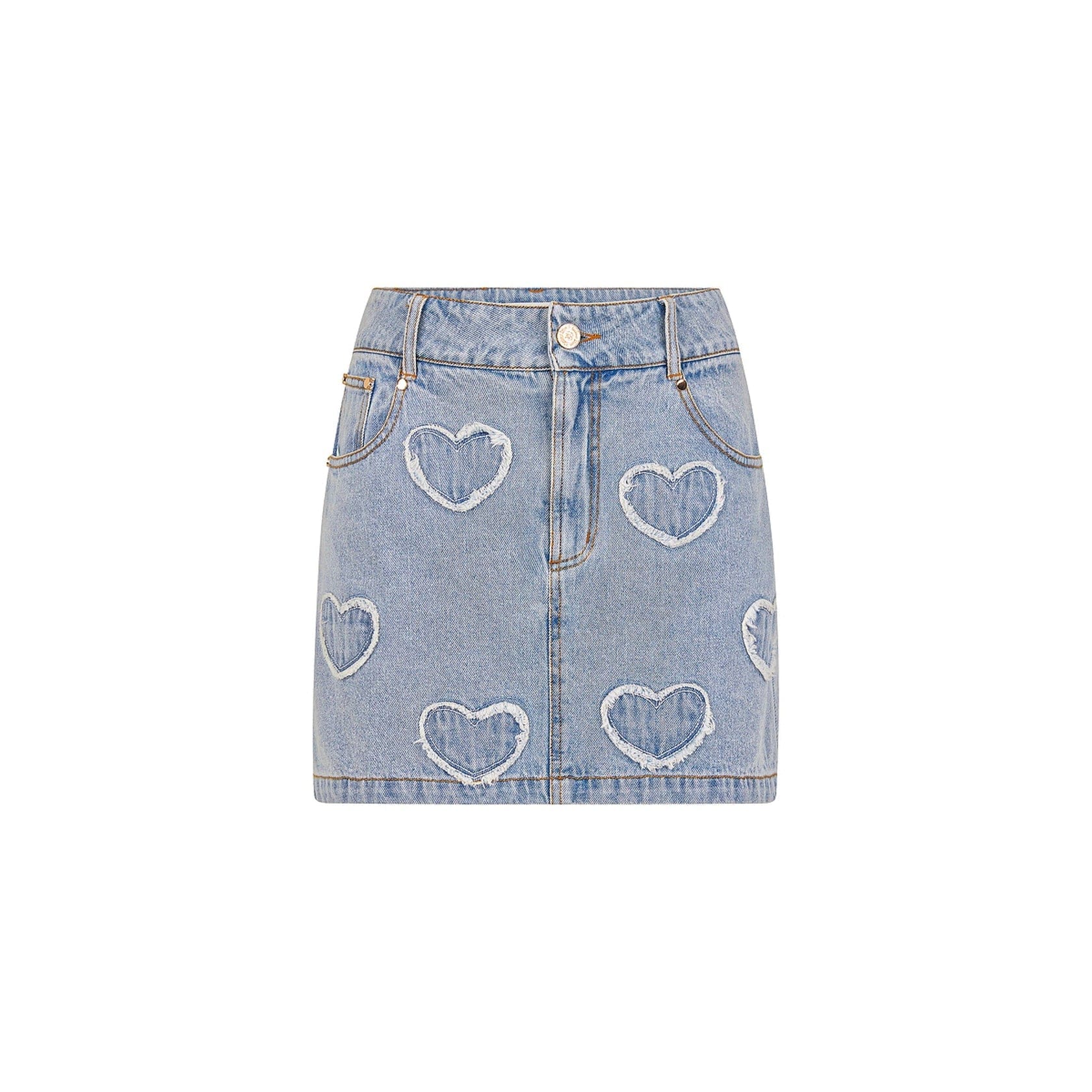 Kulani Kinis Starlit Denim Applique Jean Mini Skirt - Image 5