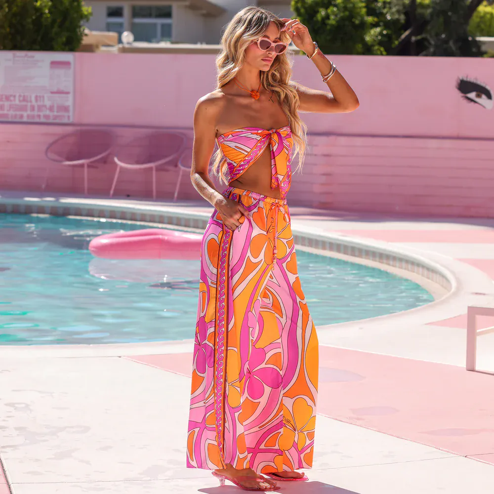 Kulani Kinis Sunrise Swirl Summer Bandana Scarf Top - Image 7